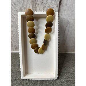 Vintage Brown Round Beaded Necklace Earthy Warm Boho Western Womens Fashion